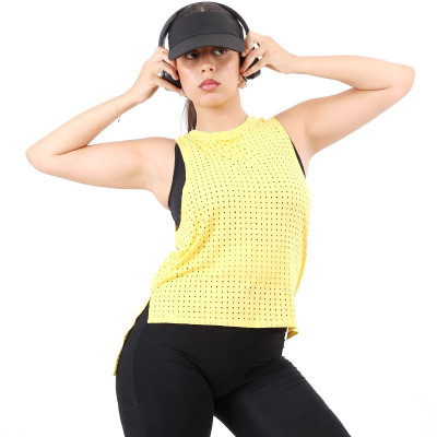 Pull Workout Sans Manches perforé  Femme | 17H17 Débardeur Mesh Col Montant 17H17 - Padel Femme